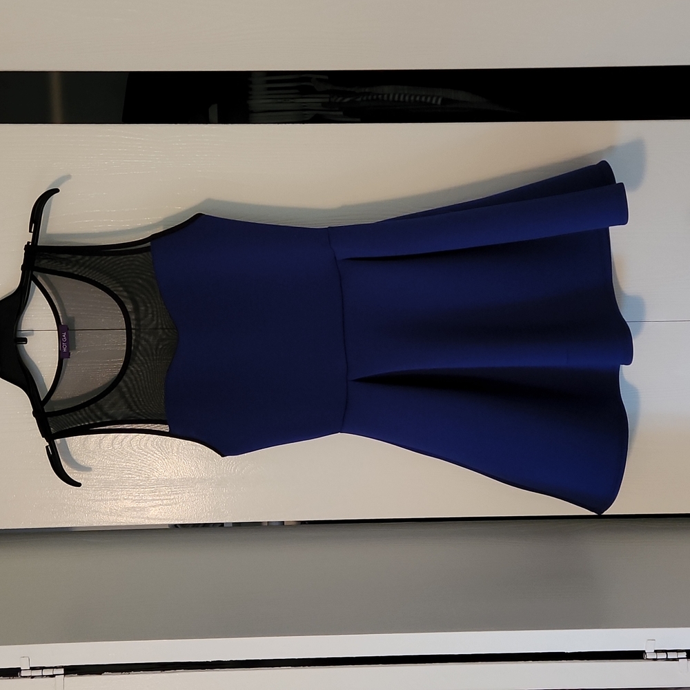 Indigo foam and sheer netting dress size M